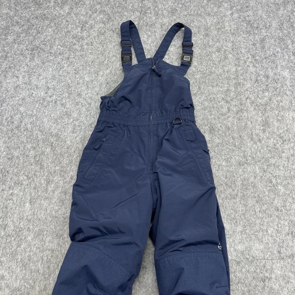 Lands End Squall Snow Bib Pants Kids 12S Blue Insulated Ski Grow A Long Outdoor